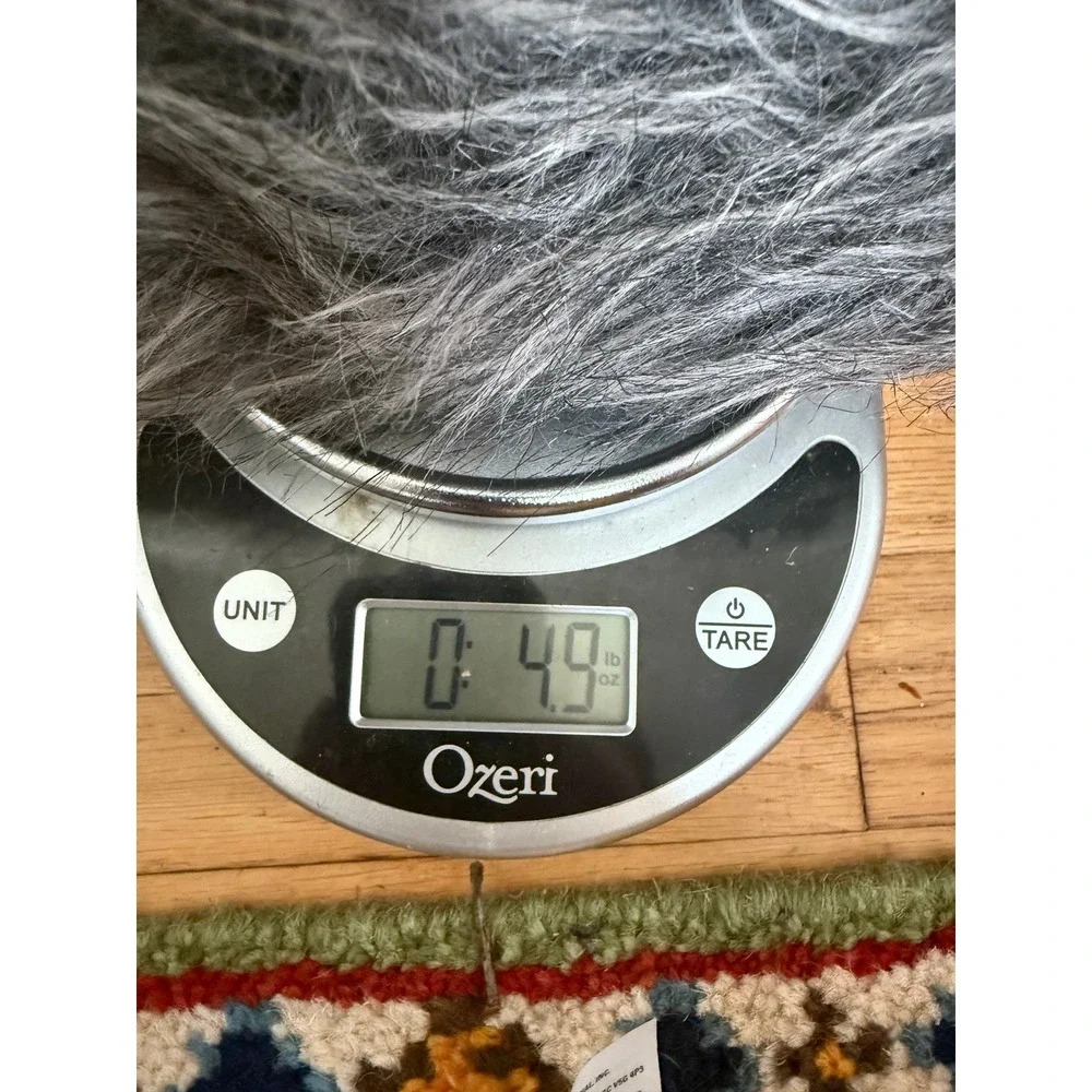 Grey White Faux Fur Animal Tail Costume Cosplay Accessory 21 Inch
